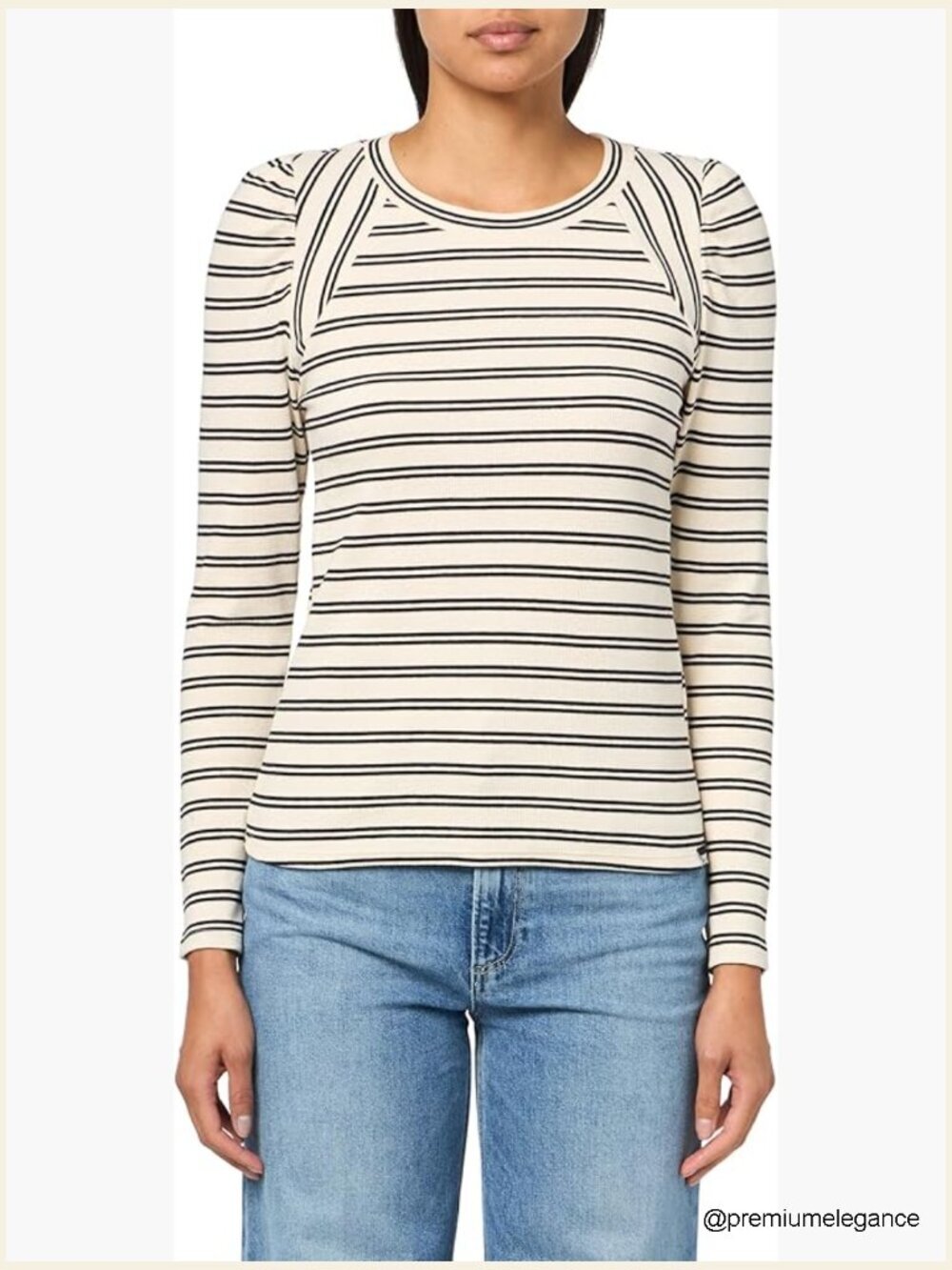 Puffsleeve Longsleeve Comfortable Soft Top Crewneck Relaxed Fit Cotton Blend